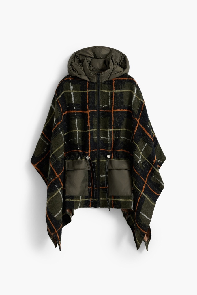 PONCHO_CHECKS KHAKI ALDAM 4002 CAQUI