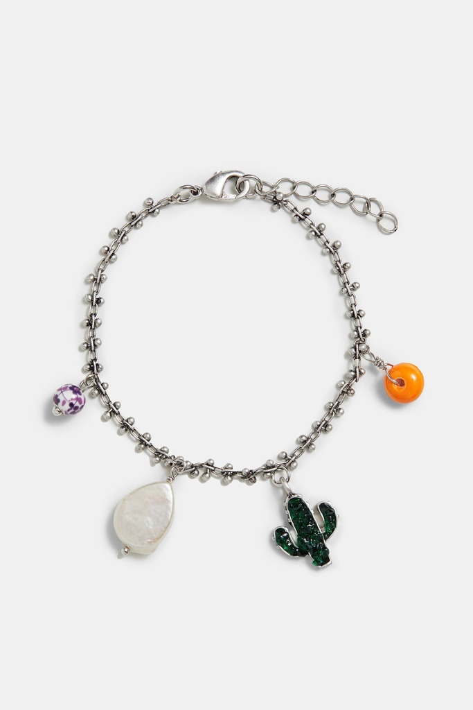 Pulsera cadenita plata charms