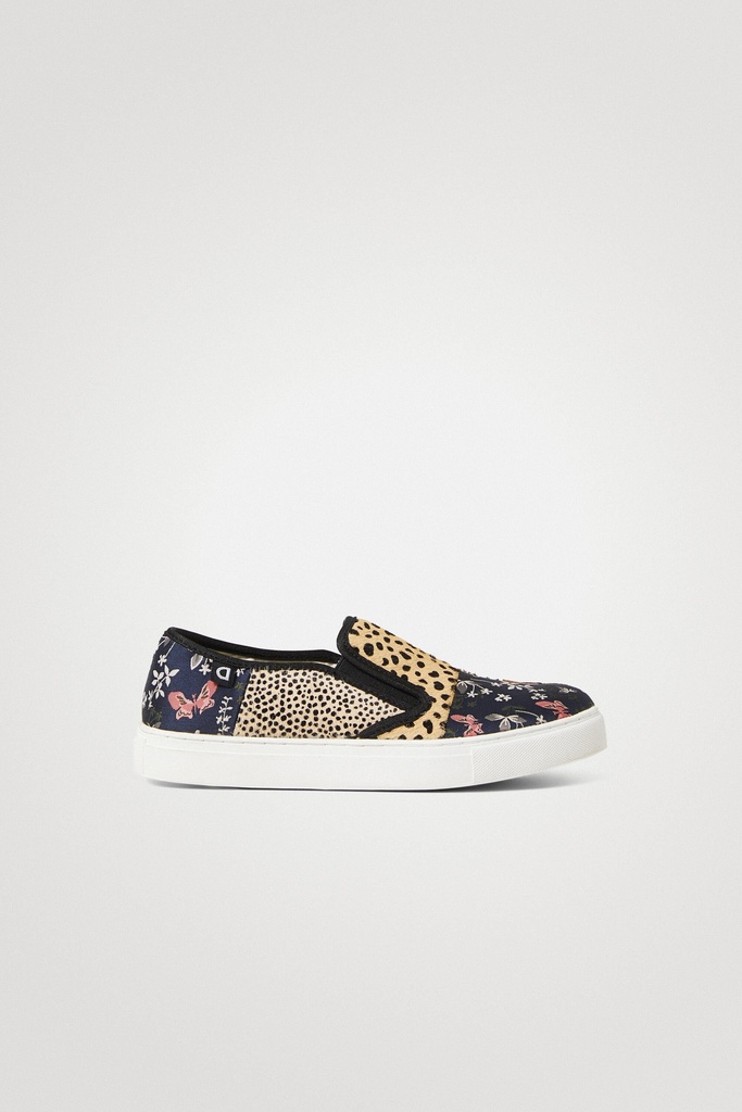 Sneakers slip on patch animal print