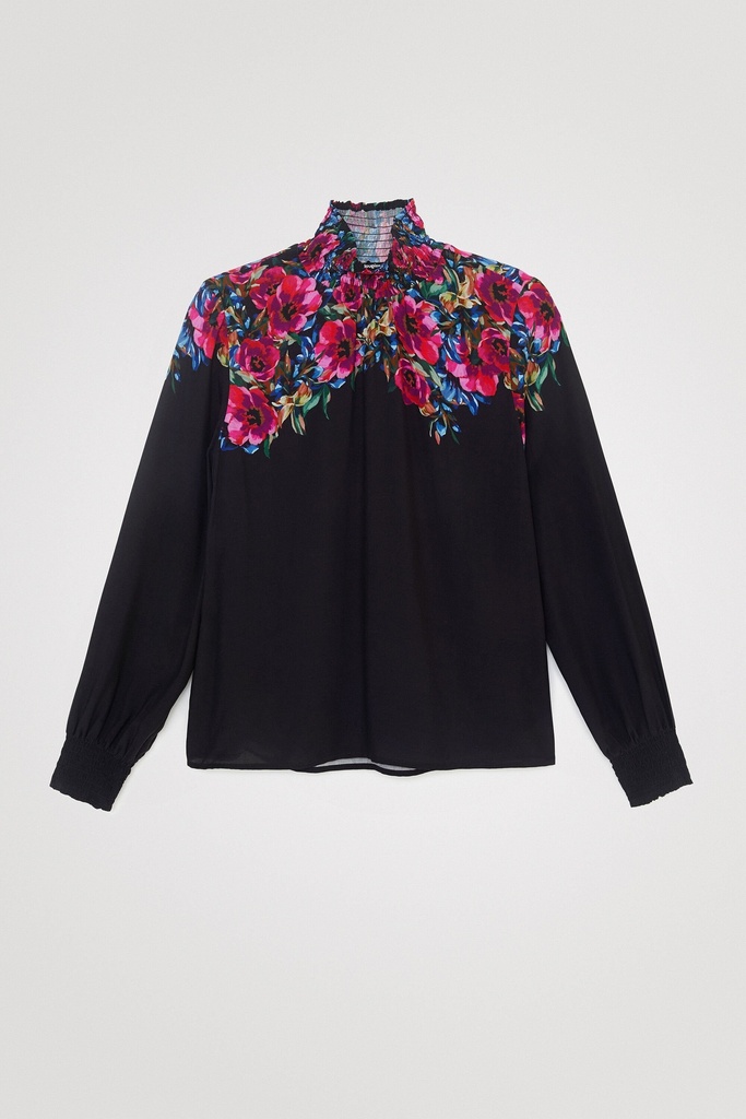 Blusa loose canesú floral