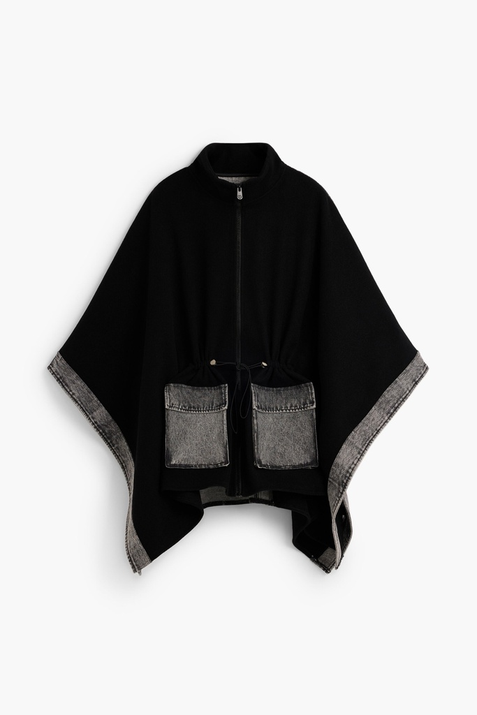 PONCHO_DENIM ALDAMA GREY 2000 NEGRO