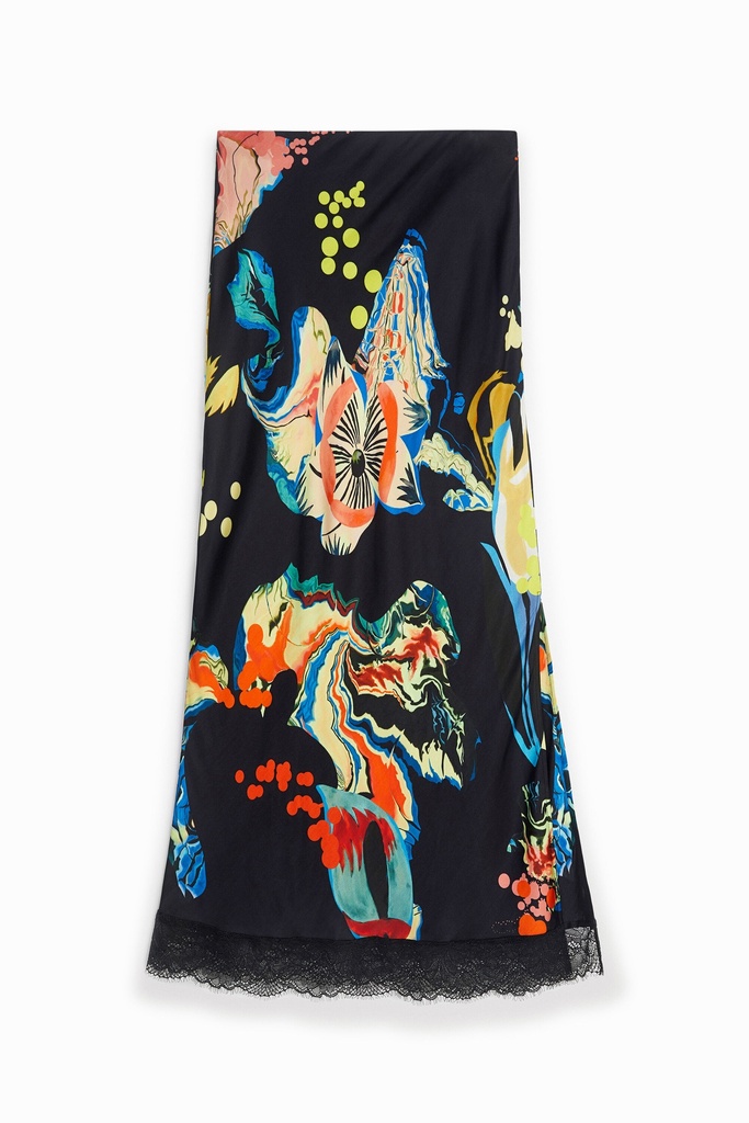 Falda slim midi estampada