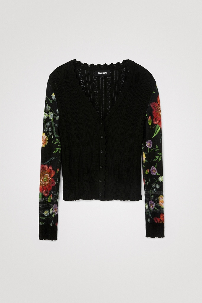 Chaqueta punto flores