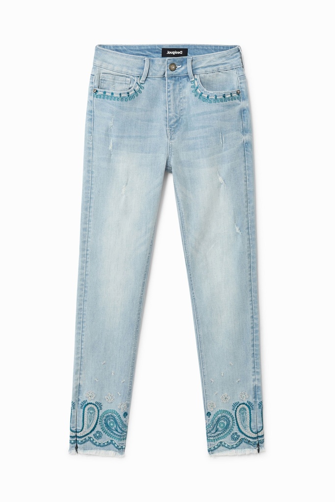 DENIM_ANKLE PAISL DENIM BLEACH