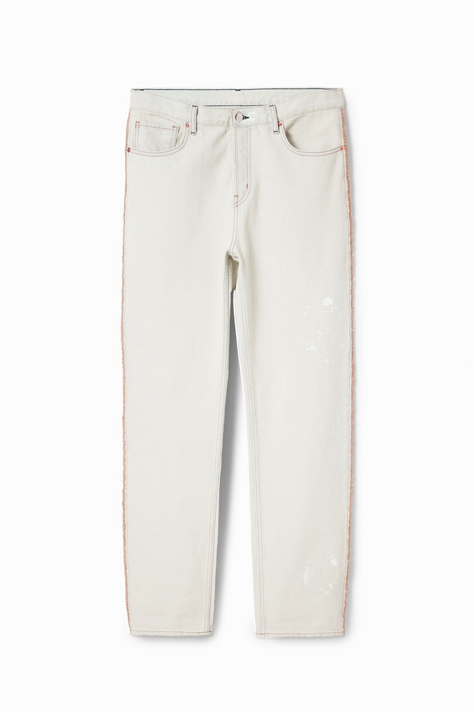 Jeans Donna Desigual Denim_Pockets, Taglio Dritto, Lavaggio Chiaro, Tinta Unita