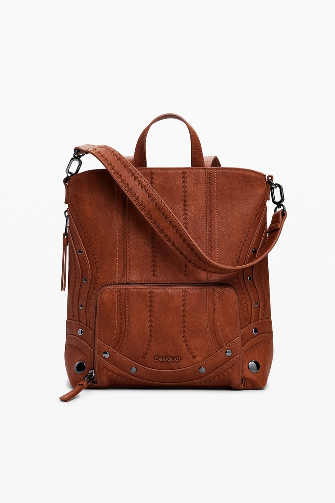 Desigual BACK_EMBRO PATCH PRETORIA Sac à Dos Camel - Style Unique Avec Broderies