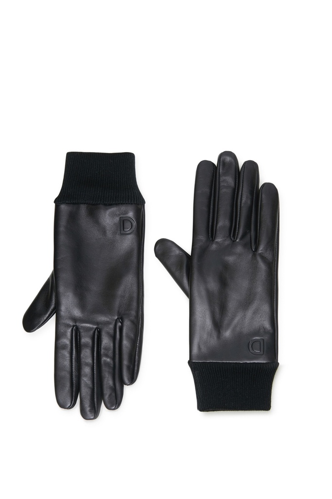 Guantes efecto piel logo grabado