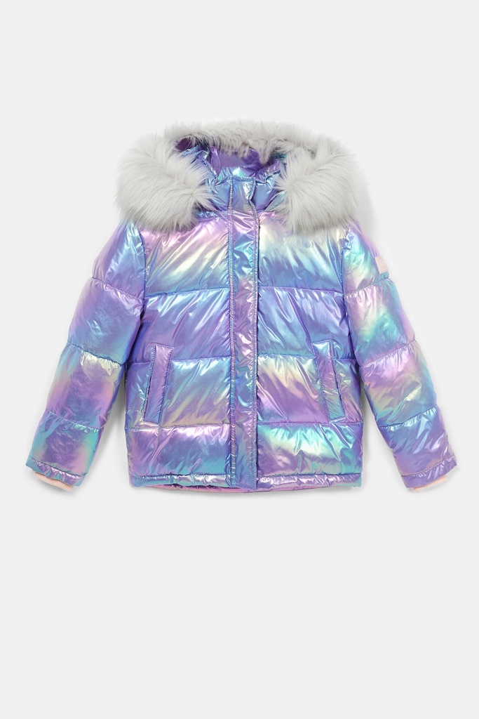 Chaqueta acolchada efecto tornasolada