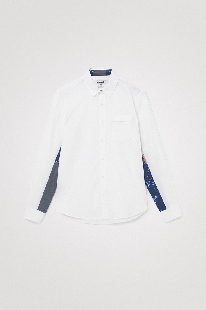 Camisa mangas patch estampado