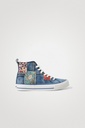 Sneakers caña alta denim patch