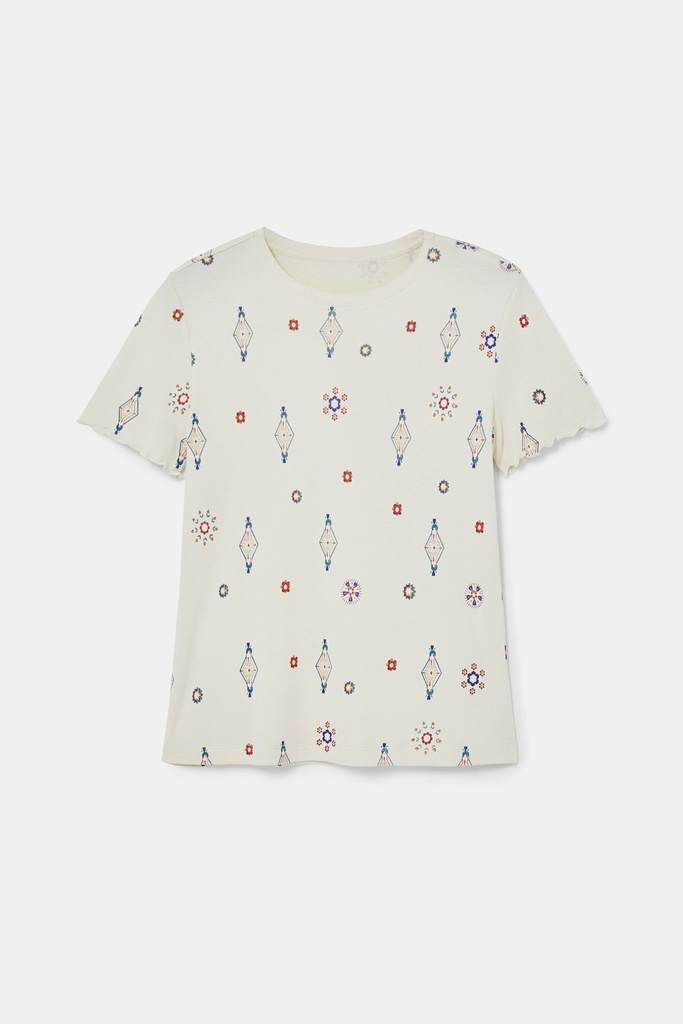 Camiseta viscosa estampado boho