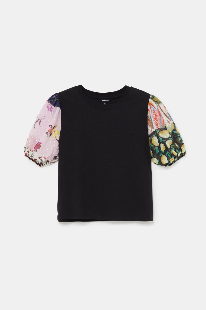 Camiseta mangas 3/4 abullonadas