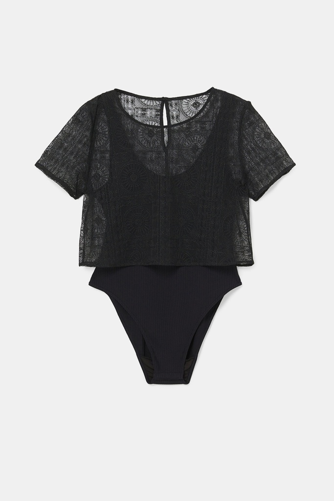 Body camiseta semitransparente