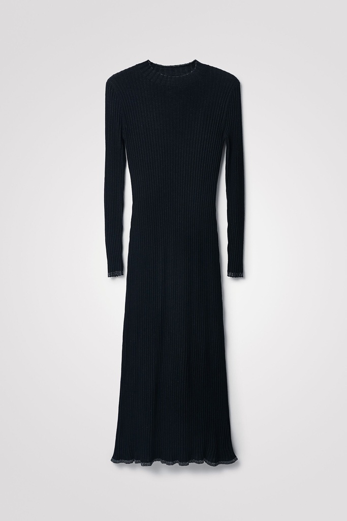 Vestido slim midi canalé