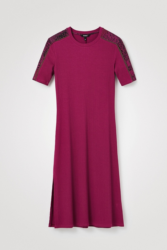 Vestido midi acanalado